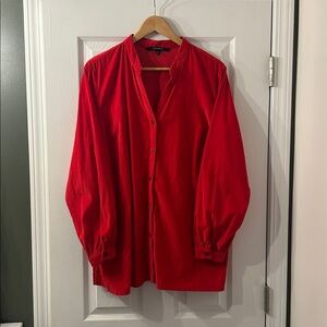 CHADWICKS 100% Cotton Corduroy Collarless Button Up